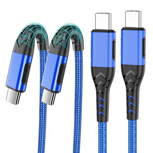 Durcord USB C to USB C Cable, 2Pack 100W 6ft USB C Charger Cable Fast Charging for Android/Phone/Pad, Type C to Type C Charger Braided USB Cable Compatible with Phone 16/15 Pro Plus Max Gold in Kuwait