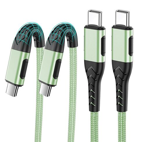 Durcord USB C to USB C Cable, 2Pack 100W 6ft USB C Charger Cable Fast Charging for Android/Phone/Pad, Type C to Type C Charger Braided USB Cable Compatible with Phone 16/15 Pro Plus Max Gold in Kuwait