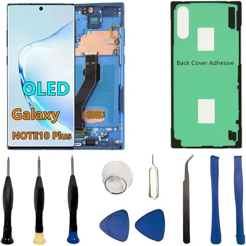 OLED Galaxy NOTE10 Plus LCD Screen Replacement for Samsung Galaxy NOTE10 Plus 5G Display Touch Screen Digitizer N975U N975U1 Support Fingerprint S-Pen. (with Grey Frame+Back Cover Adhesive+Tools) in Kuwait