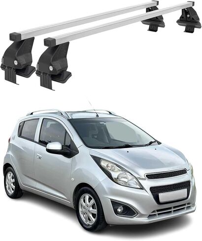 OMAC Roof Rack Cross Bars for Chevrolet Spark 2016-2022 Lockable 110Lbs Steel Black 2Pcs fits Cargo Carriers Kayak Canoe Bike Snowboard in Saudi Arabia