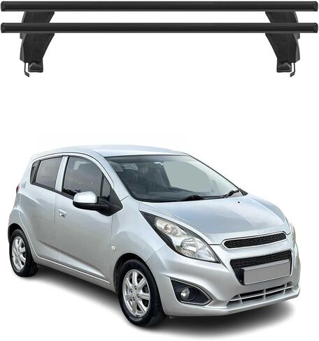 OMAC Roof Rack Cross Bars for Chevrolet Spark 2016-2022 Lockable 110Lbs Steel Black 2Pcs fits Cargo Carriers Kayak Canoe Bike Snowboard in Saudi Arabia
