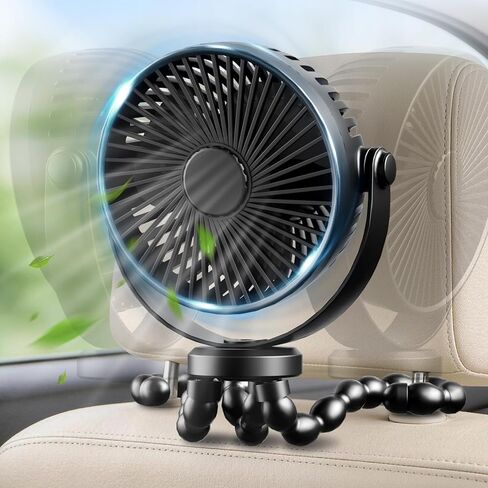 Backseat Car Fan for Backseat Kids, Rechargeable Car Backseat Fan for Kids Car Back Seat (5200mah Rechargeable Battery) in Kuwait