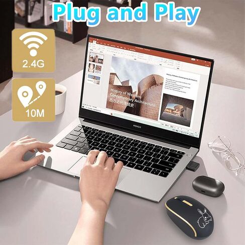 ماوس لاسلكي، نوع C+USB A واجهة مزدوجة، ماوس بصري لاسلكي لطيف وصامت وخفيف الوزن، التوصيل والتشغيل، 3 أزرار، للهواتف الذكية/الكمبيوتر اللوحي/الكمبيوتر المحمول/الكمبيوتر الشخصي/الكمبيوتر، هدية للأطفال والبنات والرجال والنساء (وردي) in Kuwait