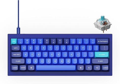 Keychron Q4 Wired Custom Mechanical Keyboard, 60% Layout QMK/VIA Programmable Macro with Hot-swappable Gateron G Pro Red Switch Double Gasket Compatible with Mac Windows Linux (Navy Blue) in Saudi Arabia