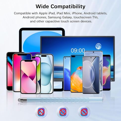 Stylus Pens for Touch Screens, High Precision Stylus for iPad/Apple/iPhone/Mini/Air/Android/Microsoft/Surface All Capacitive Touch Screens, White in Kuwait