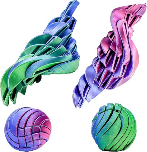Morphslime 3D Printed Twist Sphere Fidget Slime Ball, Hypnotic Slime-Inspired Gear Spinner Sphere for Stress Relief, Relaxation & Focus, Ideal Valentines Day, Birthday Gift (4 pcs Set) in Kuwait