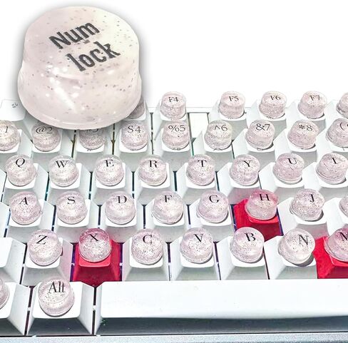Keyboard Keys Gap Expander for Long Nails Typing and Gaming, ​​Full Self-Adhesive Symbolic and Alphanumeric Silicone Keys for Keyboards and Laptops (Cylinder, Pink-128 Pcs) in Saudi Arabia