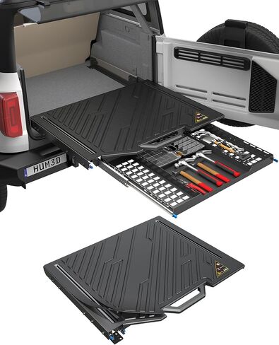 Slide Out Tailgate Fit for Ford Bronco 2021-2025 4-Door Double Extend Trunk Table Pull Out Cargo Shelf Bronco Accessories Cargo Organization in Saudi Arabia