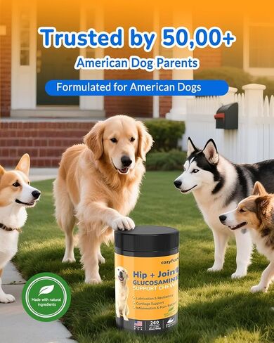 Glucosamine for Dogs 260Ct Chews - 23oz Hip and Joint Supplement Chews for Dogs, Chondroitin Joint Supplement for Dog Joint, USA Lab Formula with Probiotics, Natural Support for Dogs in Kuwait