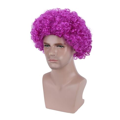 برتقالي داكن شعر مستعار أفرو للأولاد قصير ديسكو أزرق مجعد جدًا شعر مستعار كوسبلاي للأطفال 80s شعر مستعار كوسبلاي in Kuwait