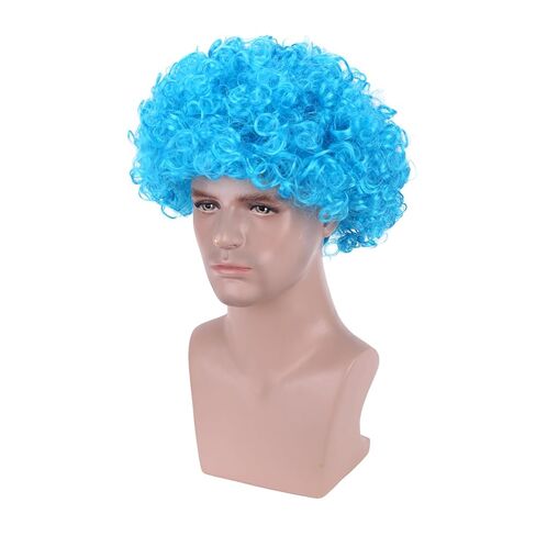Dark Orange Afro Wig Boys Short Disco Blue Very Curly Cosplay Wig Kids 80s Cosplay Wigs in Saudi Arabia