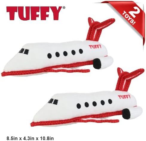 لعبة TUFFY-World's Tuffest الناعمة للكلاب - وسائل النقل - أصوات زقزقة - طبقات متعددة. مصنوعة متينة وقوية وصعبة. اللعب التفاعلي (الشد والرمي والجلب). يمكن غسله في الغسالة ويطفو على الماء. (طائرة، كبيرة) in Kuwait