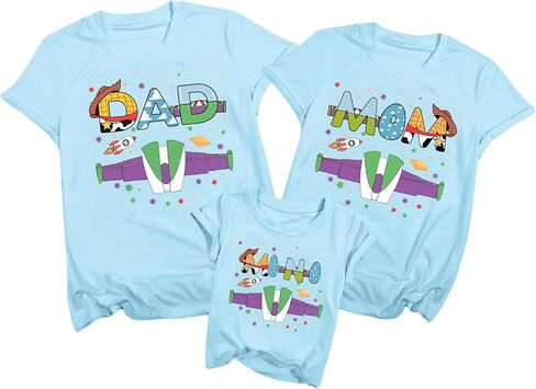 Mommy and Daddy Family Matching Outfits Best Day Ever Vacation Shirts Mom Dad Baby Birthday Cartoon T-Shirts in Saudi Arabia
