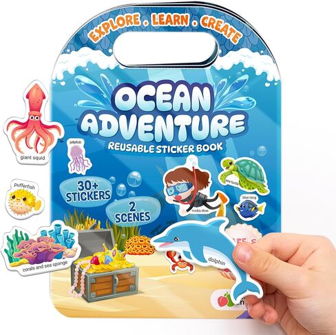 Reusable Sticker Books for Toddlers 2-4 Years, Kids 1-3 - 100+ Jelly Puffy Stickers for Kids, Stickers for Toddlers, Toddler Crafts, Toddler Books Ages 2-4 - Reusable Easter Basket Stuffers in Saudi Arabia