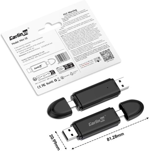Carlinkit Mini Wireless Carplay Adapter for Apple, Plug & Play,Wired to Wireless CarPlay Adapter,Double-Ended Design,Cost Effective,Not for BMW,Tesla in Saudi Arabia