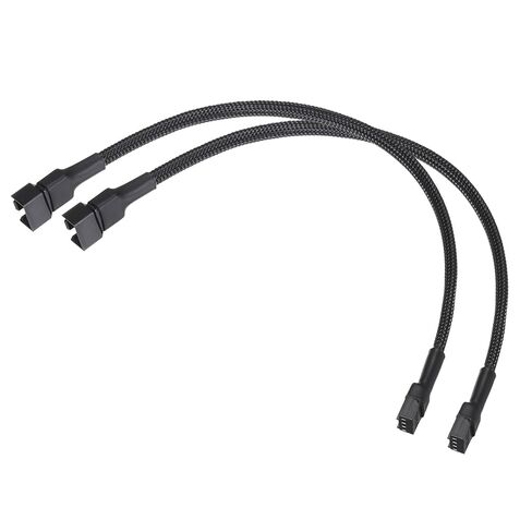 2Pcs PWM Fan Splitter Cable (4 Pin 1 to 2 Ways, 10.6 Inch / 27cm) - Black Sleeved Braided Fan Power Extension Adapter Cable for Computer Case Cooling Fans in Saudi Arabia