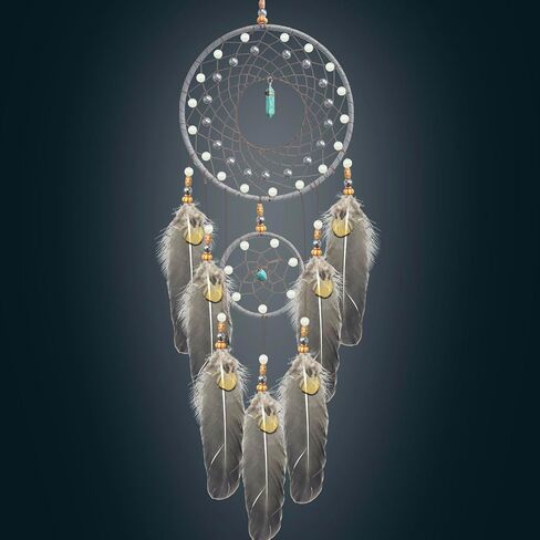 Dream Catcher for Boys Blue Dreamcatcher for Bedroom Handmade Feather Hanging Decoration Ornament Birthday Festival Craft Gift in Saudi Arabia