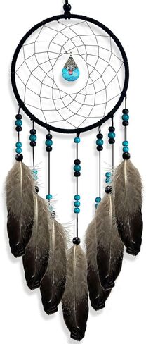Dream Catcher for Boys Blue Dreamcatcher for Bedroom Handmade Feather Hanging Decoration Ornament Birthday Festival Craft Gift in Saudi Arabia