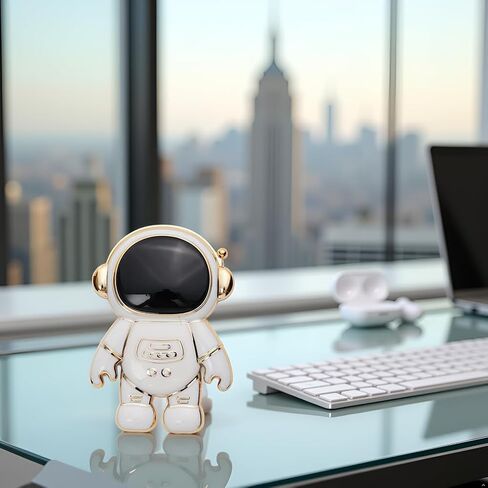Astronaut Phone Stand Holder,Cute Cell Phone Hidden Kickstand,Astronaut Phone Holder for Desk,Adjustable Tablet Phone Ring Stand, Gift for Women Cell Phone Stands Accessories (Black) in Saudi Arabia