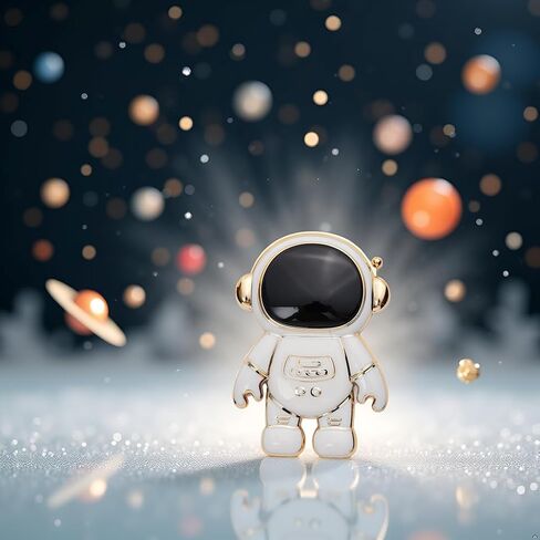 Astronaut Phone Stand Holder,Cute Cell Phone Hidden Kickstand,Astronaut Phone Holder for Desk,Adjustable Tablet Phone Ring Stand, Gift for Women Cell Phone Stands Accessories (Black) in Saudi Arabia