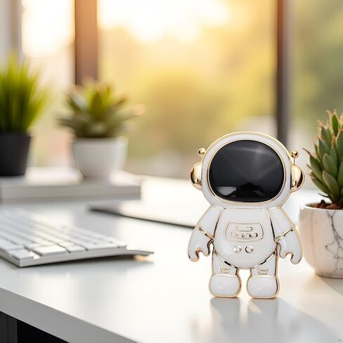 Astronaut Phone Stand Holder,Cute Cell Phone Hidden Kickstand,Astronaut Phone Holder for Desk,Adjustable Tablet Phone Ring Stand, Gift for Women Cell Phone Stands Accessories (Black) in Saudi Arabia