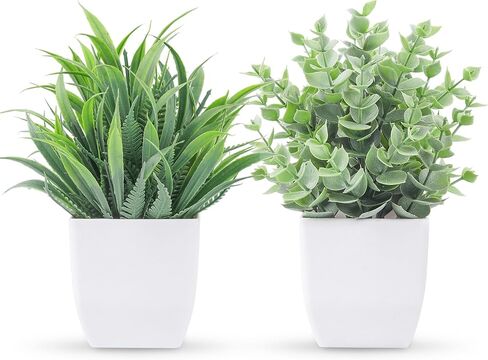 Der Rose 2 Pack Small Fake Plants Mini Artificial Potted Plants for Table Desk Home Laundry Room Bathroom Office Decor in Saudi Arabia