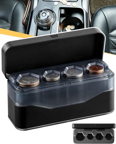 Coin Holder for Car Change Organizer Larger Capacity, Compatible with Coins of Different Size, Universal Storage Coin Money Dispenser Fit for Most Vehicle Truck Accessories Transparent Pink in Saudi Arabia