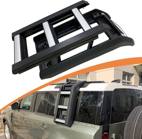 OEM نمط سلم قابل للطي أسود لـ Land Rover Defender 110 (2020-2025) | خلفي الجانب الخلفي ملحق رف سقف جبل | الألومنيوم الثقيل in Kuwait