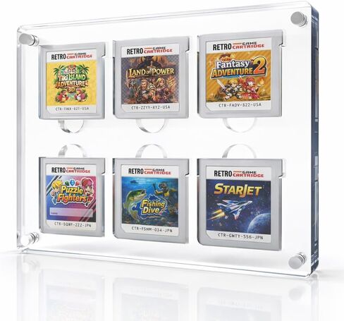 حافظة عرض خرطوشة الألعاب الرجعية، متوافقة مع حامل خرطوشة الألوان Game Boy & Gameboy، وحدة تخزين عرض Gb Gbc من الأكريليك الشفاف (شاشة عرض ألعاب Gb/Gbc، 6 فتحات) in Saudi Arabia