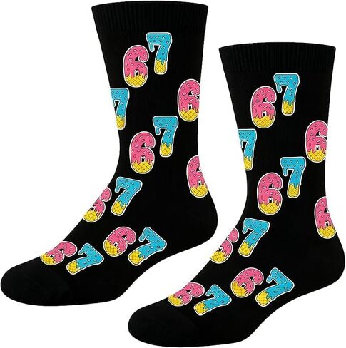 ستة سبعة 67 جوارب آيس كريم للرجال والنساء، 67 جوارب عيد الميلاد المضحكة للمراهقين والأولاد والبنات والأطفال in Kuwait