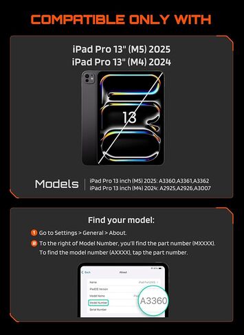 SUPCASE for iPad Pro 13 Inch Case (M5/M4) 2025/2024 with Pencil Holder, [Adjustable Stand] [Detachable Back Cover] [Auto Wake/Sleep] Rugged Magnetic Protective Case with 6 Viewing Angles, Black in Kuwait
