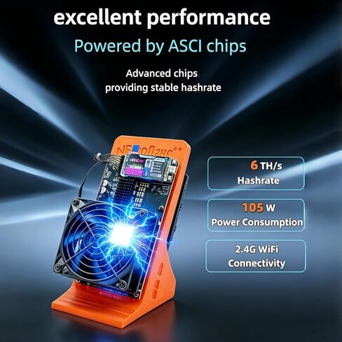 ترقية NerdQaxe++ Rev 6.1 6TH/s، جهاز تعدين Bitcoins مع 4 قطع BM1370 Asic Chip، جهاز تعدين يانصيب 105 وات، جهاز تعدين تشفير منفرد مفتوح المصدر، تصميم مزدوج المروحة، جهاز تعدين هادئ للمنزل والمكتب (6T) in Kuwait