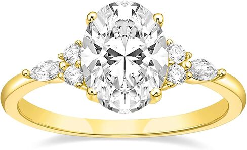 TIGRADE 3CT Engagement Ring Oval Cut Cubic Zirconia Marquise Round CZ Eternity Wedding Band for Women Size 3-12 in Saudi Arabia