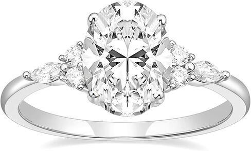 TIGRADE 3CT خاتم الخطوبة البيضاوي قطع زركون ماركيز جولة تشيكوسلوفاكيا الخلود خاتم الزواج للنساء حجم 3-12 in Kuwait
