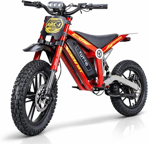 Tuttio ARC-I 36V دراجة ترابية كهربائية للأطفال 5-8، دراجة نارية كهربائية 750 وات للأطفال، 22 ميل في الساعة، ما يصل إلى 25 ميلًا، دراجة ترابية صغيرة بـ 5 سرعات، إطارات هوائية مقاس 16 بوصة، أقصى وزن 165 رطل in Kuwait
