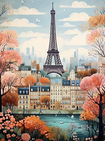 5DDIYART زهرة الترفيه الطلاء بالأرقام للبالغين المبتدئين، مجموعات الطلاء حسب الأرقام على القماش، لوحة أكريليك سهلة لديكور الحائط المنزلي 15.7 × 15.7 بوصة in Kuwait