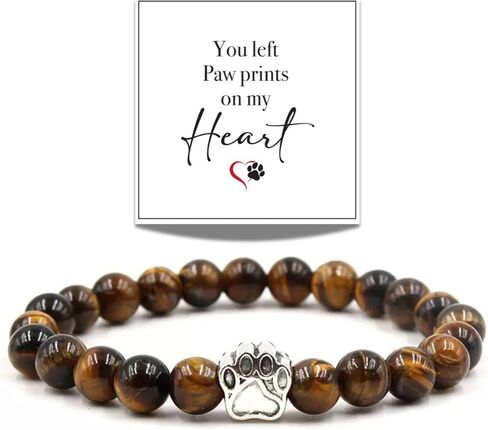 LINGYUAN Pet Memorial Gifts for Dogs Cats, Pet Memorial Bracelet, Remembrance Pet Loss Sympathy Gift for Cat Dog Lovers, Bereavement Gifts for Loss of Pet in Saudi Arabia