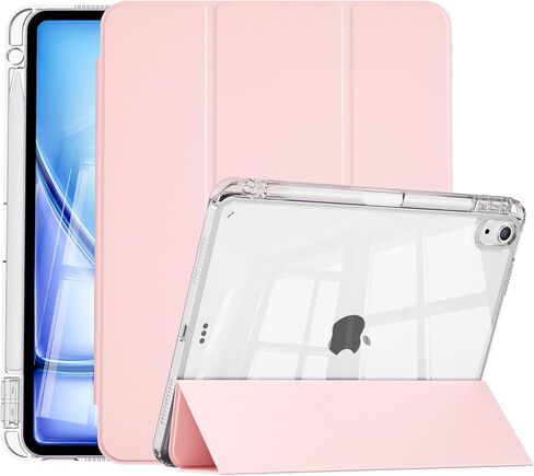 حافظة رفيعة لجهاز iPad Air 11 بوصة M3/M2 2025/2024، iPad Air الجيل الخامس 2022 / الجيل الرابع 2020 10.9 بوصة، غطاء خلفي شفاف من البولي كربونات مع حامل أقلام، تنبيه/غفو تلقائي، رمادي in Kuwait