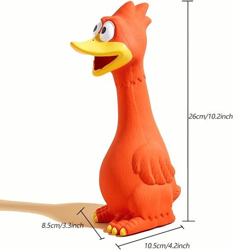 Rubber Chicken Squeaky Dog Toys for Medium or Large Pet Breeds, Play Fetch, Reduce Separation Anxiety in Kuwait