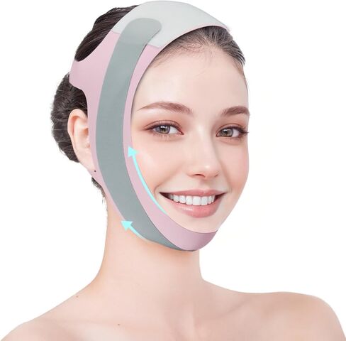 حزام ذقن للنوم، حزام ذقن مضاد للشخير لمستخدمي CPAP، قناع رفع على شكل حرف V، حزام ذقن قابل للتعديل وجيد التهوية، يحافظ على الفم مغلقًا لتقليل الشخير بشكل فعال in Kuwait