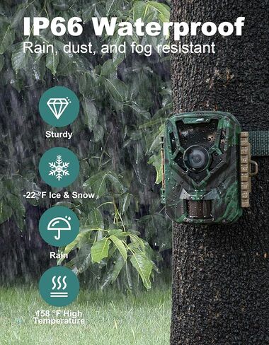 KJK 36MP Trail Game Camera: 2.7K Video, 0.1s Trigger, 130° View, Low Glow IR, IP66 Waterproof with Screen in Saudi Arabia