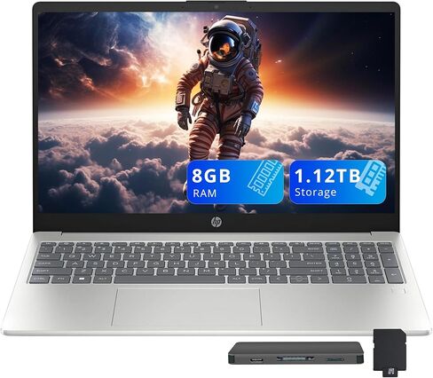 لاب توب اتش بي 15 نوت بوك، شاشة 15.6 بوصة فل اتش دي، معالج انتل كور i5-1135G7، ذاكرة الوصول العشوائي DDR4 سعة 32 جيجا، 1 تيرابايت PCIe SSD، USB من النوع C، كاميرا ويب، واي فاي، ويندوز 11 هوم، فضي in Kuwait
