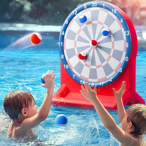 Funscape Kids Fun Pool Toys, Inflatable Dart Board Toss Water Game, Swimming Pool Float, Beach Yard Outdoor Play, Summer Birthday Party Sport Gift 3 4 5 6 7 8 9 12 Yrs Boy Girl Teen Adult Family-Green in Kuwait