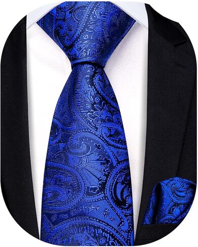 Hi-Tie Boys Ties Self Tie Silk Striped Kids Necktie and Pocket Square Set Paisley Boys Tie for Age 8-11 Wedding in Saudi Arabia