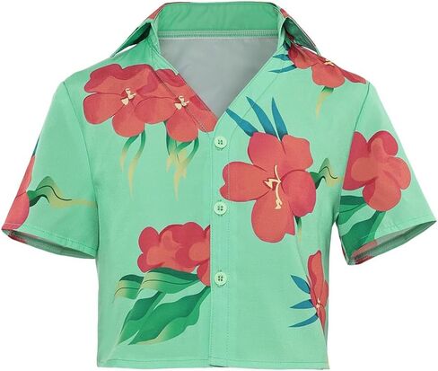Mens Boys Anime Cosplay Costume Shirt Mens Short Sleeve Button Top in Saudi Arabia