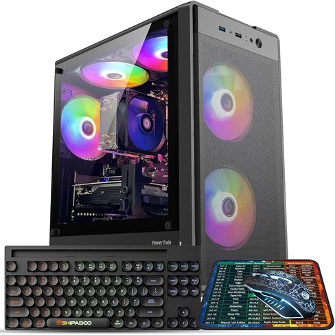 كمبيوتر مكتبي للألعاب، Radeon RX 560 4G، Intel Core i5 حتى 3.6 جيجا هرتز، 16 جيجا GDDR3، 512 جيجا SSD، WiFi 6، RGB Fan x 5، Windows 11 Home in Kuwait