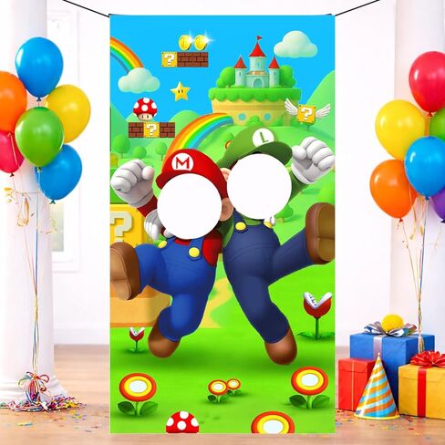 indotribe لعبة فيديو عيد ميلاد زينة الوجه في خلفية الحفرة للصور 6x3ft الوجه انقطاع الصورة كشك الدعائم للاعب منجم حفلة عيد ميلاد زينة الباب الدعامة صور كشك الخلفيات للحزب in Kuwait