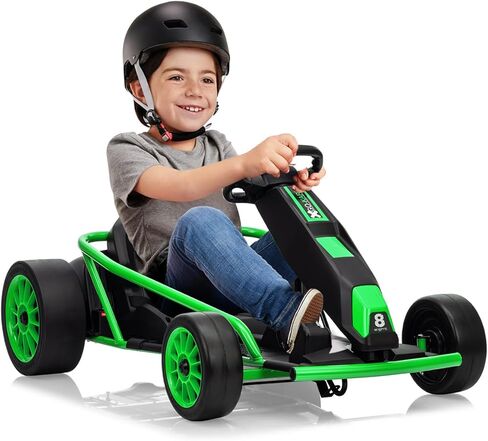 24V Go Kart for Kids 8-12 Years, 300W*2 Extra Powerful Motors, 9Ah Large Battery 8.1MPH High Speed Drifting with Music, Horn,Max Load 155lbs Outdoor Ride On Toy for Teens (Blue) in Saudi Arabia