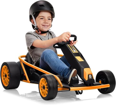 24V Go Kart for Kids 8-12 Years, 300W*2 Extra Powerful Motors, 9Ah Large Battery 8.1MPH High Speed Drifting with Music, Horn,Max Load 155lbs Outdoor Ride On Toy for Teens (Blue) in Saudi Arabia