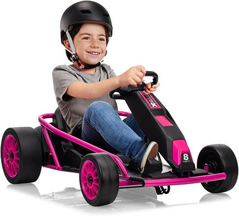 24V Go Kart for Kids 8-12 Years, 300W*2 Extra Powerful Motors, 9Ah Large Battery 8.1MPH High Speed Drifting with Music, Horn,Max Load 155lbs Outdoor Ride On Toy for Teens (Blue) in Saudi Arabia